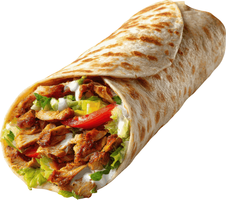 Peri peri chicken wrap
